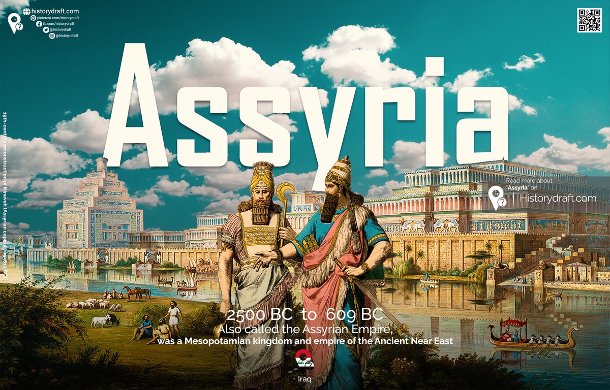 #Assyria, also called the Assyrian #Empire, was a Mesopotamian #kingdom and empire of the Ancient Near East that existed as a state from perhaps as early as the 25th century BCE.
Discover the full story…
historydraft.com/story/assyria/…