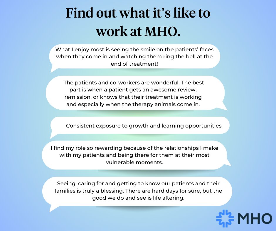 OneMHO's tweet photo. Have you ever wondered what it's like to work at MHO? Here's what our employees had to say about their favorite parts of working here. Get involved today and check out our openings!
https://t.co/XaAxQVi2R7 https://t.co/LsogPZLB5u