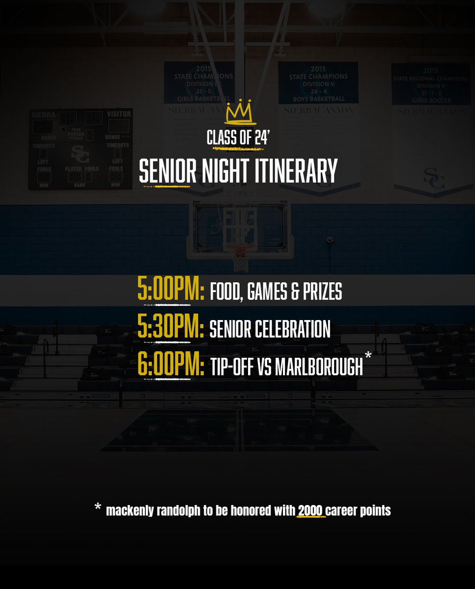 sierracanyongbb's tweet photo. 🎓 Come and celebrate Senior Night tomorrow!

#OneMore https://t.co/sxV2STImIZ