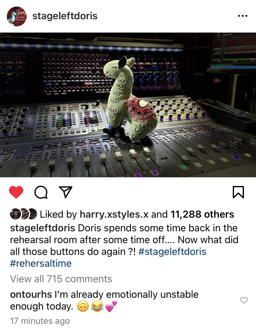 ontourhs_'s tweet photo. Guys, I’m freaking out. VAS HAPPENING? 😭🙃💕🌙 #harrystyles #harrysbirthday #harrys30thbirthday
‘ stageleftdoris Doris spends some time back in the rehearsal room after some time off.... Now what did all those buttons do again ?! #stageleftdoris #rehersaltime ‘ https://t.co/X704wKWHkg