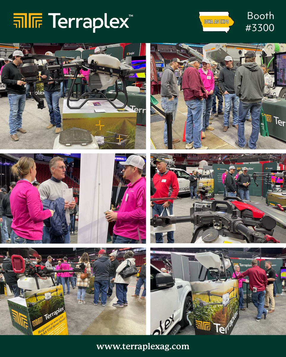 Terraplex Ag (@terraplexag) on Twitter photo Day 2 at @iowaagexpo is full of energy as the Terraplex team talks one-on-one with farmers about drone technology and how it can accelerate their productivity, efficiency, and crop yields. Come see us at Booth #3300. Just look for the Team in Pink!
<a href="/IowaAgExpo/">Iowa Ag Expo</a> Day 2 at @iowaagexpo is full of energy as the Terraplex team talks one-on-one with farmers about drone technology and how it can accelerate their productivity, efficiency, and crop yields. Come see us at Booth #3300. Just look for the Team in Pink!
<a href="/IowaAgExpo/">Iowa Ag Expo</a>