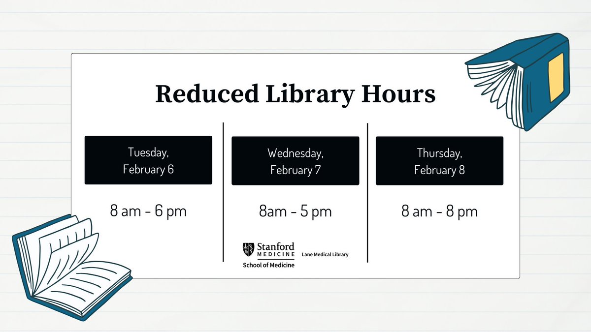 LaneLibStanford's tweet image. Heads up, bibliophiles! Due to our retreat, we&apos;ll have reduced hours this week. Please check out the graphic or our website for the updated schedule. We appreciate your understanding! #LibraryHours #RetreatEdition