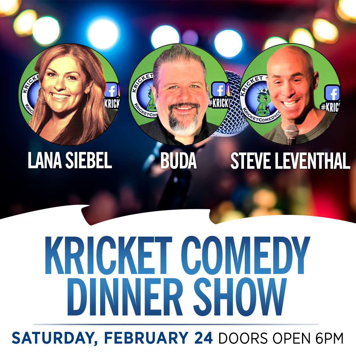 Kricket Comedy is back at Scotland Run Saturday, February 24 with a hilarious lineup! Plus enjoy a delicious buffet dinner featuring Chef's Chicken Piccata, Manicotti, Salmon Florentine and more! $65 Presale Tickets on sale NOW! Get your tickets now: brnw.ch/21wGz3y