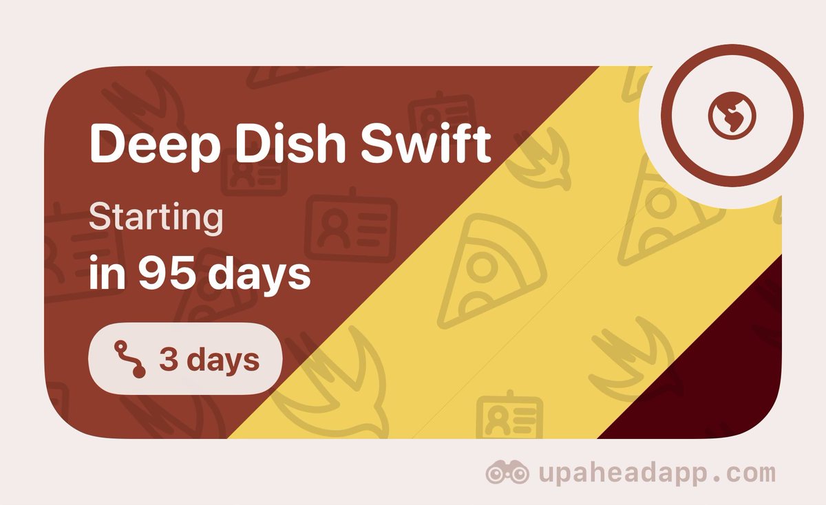 🍕It’s swiftly approaching… Are you all ready to get your deep dish on at @DeepDishSwift in 95 days? 👀