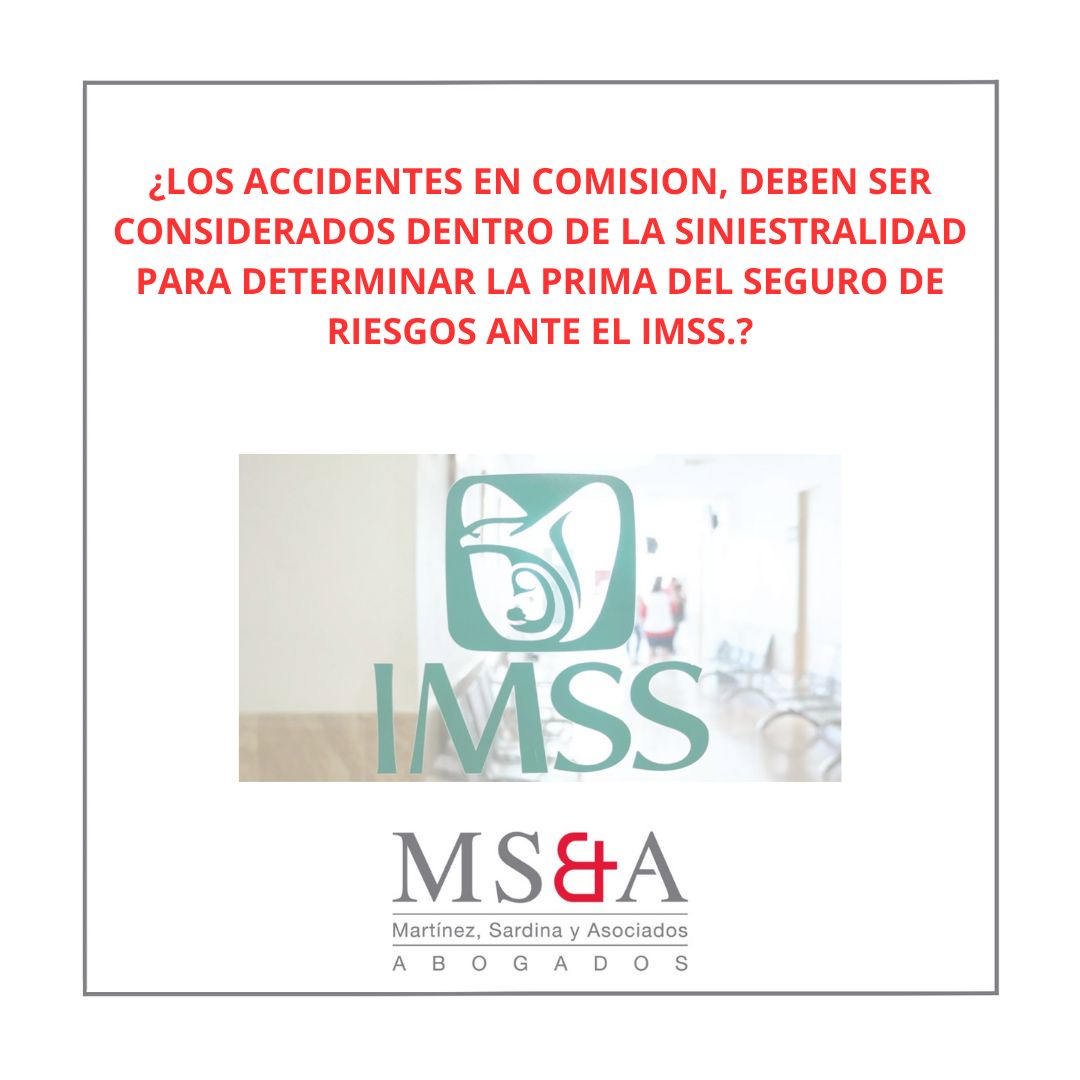 MSAABOGADOS_SC's tweet photo. ¿Los accidentes en comisión deben ser considerados dentro de la siniestralidad para determinar la prima del seguro de riesgos ante el IMSS? #IMSS #AccidentesLaborales #DerechosDelTrabajador https://t.co/mAtZd1qSy8

Consultar la Nota en el siguiente enlace
https://t.co/03LePeh0Fk https://t.co/3zYL9NcaW8