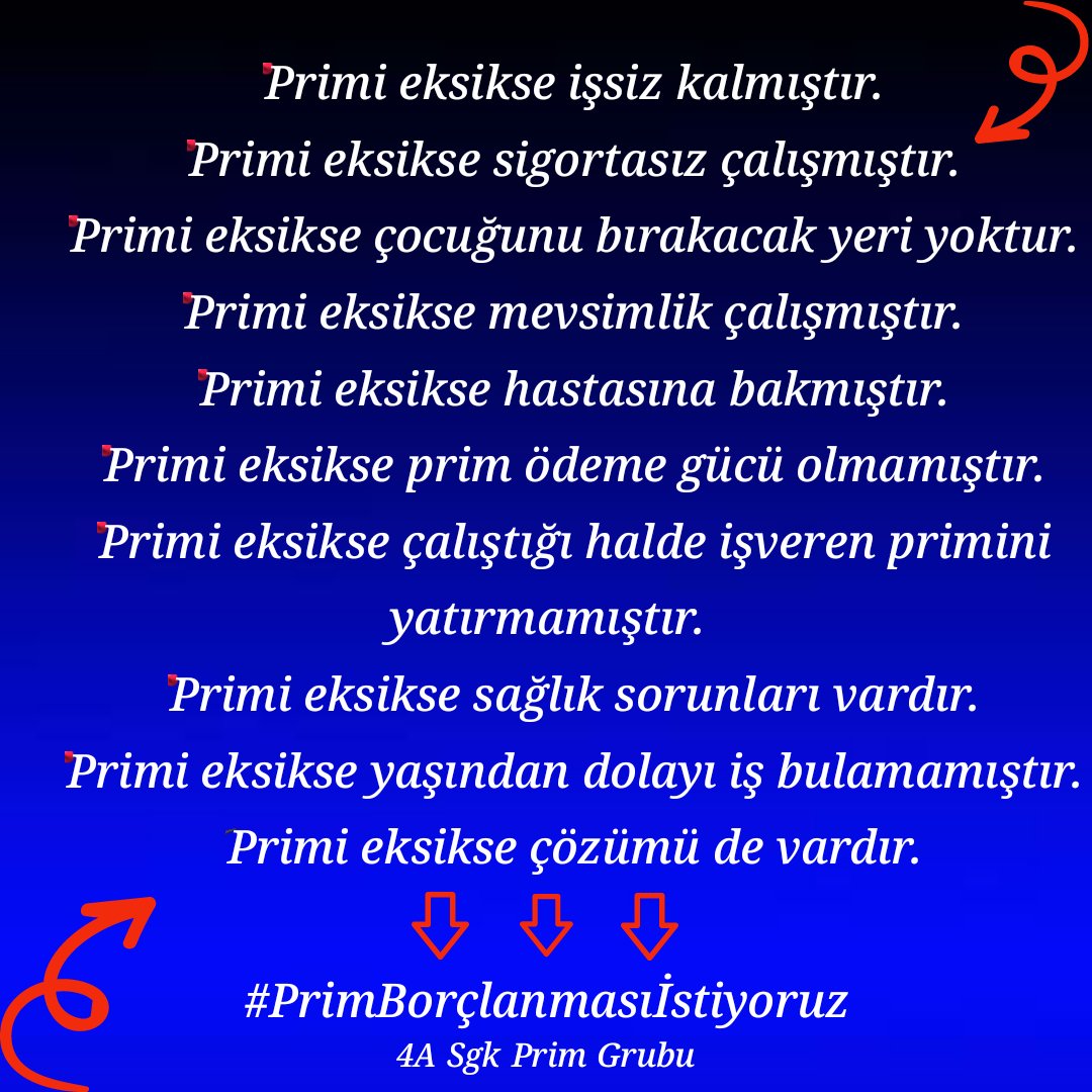 Eskiden insanlar prim ödemelerini kontrol edemiyorlardı. Çalıştığı halde primleri ödenmemiş hatta sigortasız çalışmak zorunda kalmış binlerce kişi var. Prim borçlanması konusunda desteklerinizi bekliyoruz.

<a href="/isikhanvedat/">Prof. Dr. Vedat Işıkhan</a>

#PrimBorçlanmasıİstiyoruz
#5BinKısmiyiMasadaBırakma