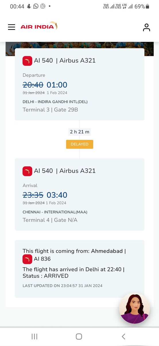 AjaykaushikAjay's tweet photo. I am traveling from Delhi to Chennai from Air India flight AI 540. The flight is delayed again and again &amp; now It almost 7 hr that I am on airport. Still representatives have no idea that how they are arranged the flight for the us @airindia @campbelwilson @Officejmscindia https://t.co/PkBgdkCuid