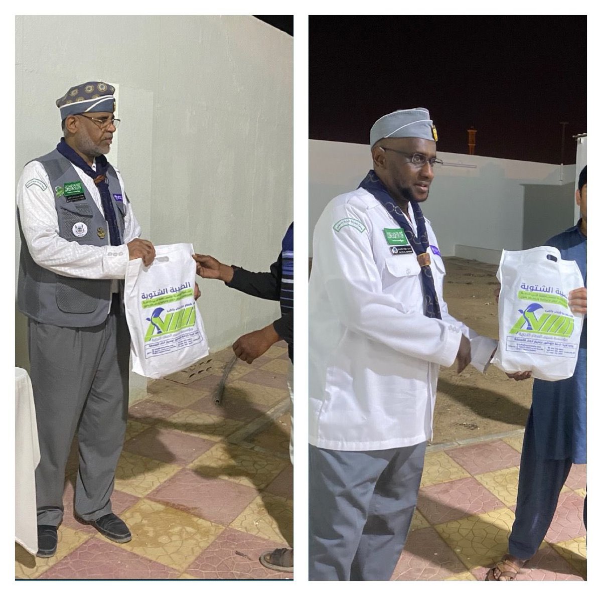 أعضاء مكتب #رواد_كشافة_الأفلاج ينفذون مبادرة #كسوة_الشتاء وتوزيعها على الأشد حاجة من عمال بلدية محافظة الأفلاج ضمن خطة وبرامج المكتب ، كتب الله أجرهم
