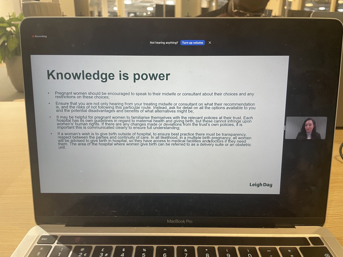 White_Suz's tweet photo. Knowledge is power : -@Frankie_ClinNeg discussing #informedconsent and your rights when you are pregnant and giving birth @TwinsTrust and @LeighDayHealth webinar #multiplebirths https://t.co/f3YTwXfgdN