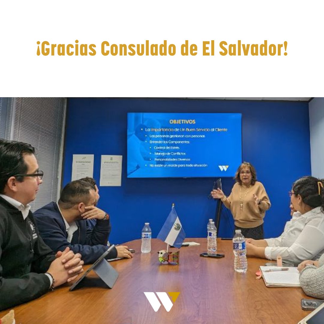 workfaithhtx's tweet photo. This week, WorkFaith Bilingual Instructor Debora Somuano conducted a customer service workshop in Spanish for the staff of the Consulate of El Salvador in Houston, which included the Consul General! Thank you for having us!
#WorkFaith #CustomerService #ConsulateofElSalvador https://t.co/l6BIarSRWz