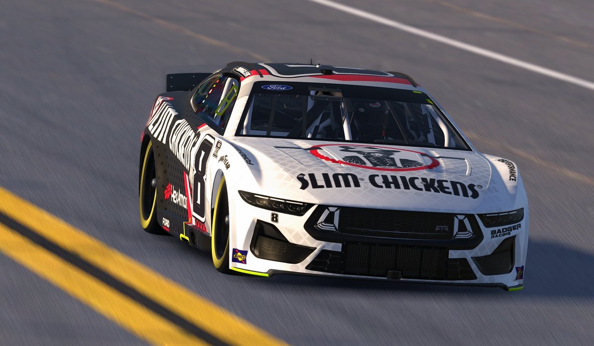 Ryan62586's tweet photo. @DriveThrough_, The RTR Nose is just brilliant! SO much better than the stock Dark Horse. Thank you for your work. It absolutely elevates any of the Mustangs we painters do! #iracing #design #Mustang #NextGen https://t.co/iqa5YDKDRf