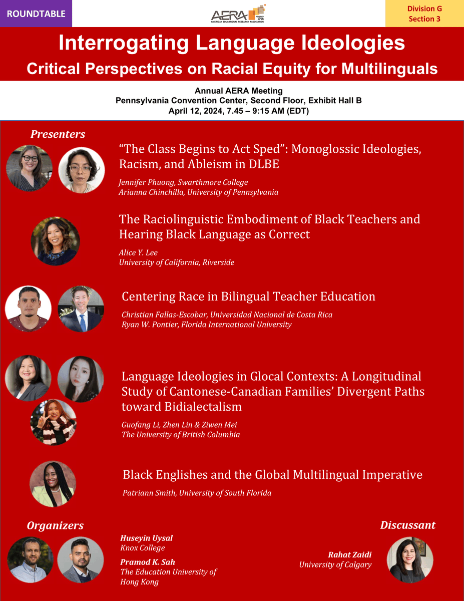 huysal_9's tweet photo. Very excited about the roundtable! 🤩 Please join us if you are attending #AERA24 @pramodtesol @RahatNZaidi @rwpontier @PatriannSmith https://t.co/ODuoSc43up