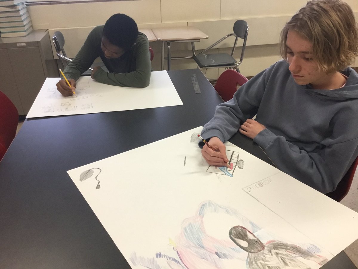 Mrs.Kaylor’s #math students created their own proportion problem based on their interests, career aspirations, and #RIASEC codes. They are using their #art skills to design a poster with their problem. <a href="/kevinhoneycutt/">Kevin Honeycutt </a> <a href="/EdHidalgoSD/">Ed Hidalgo</a> <a href="/rvhspanthers1/">River Valley High School</a> <a href="/RVSDPanthers/">River Valley School District</a> #teachertwitter