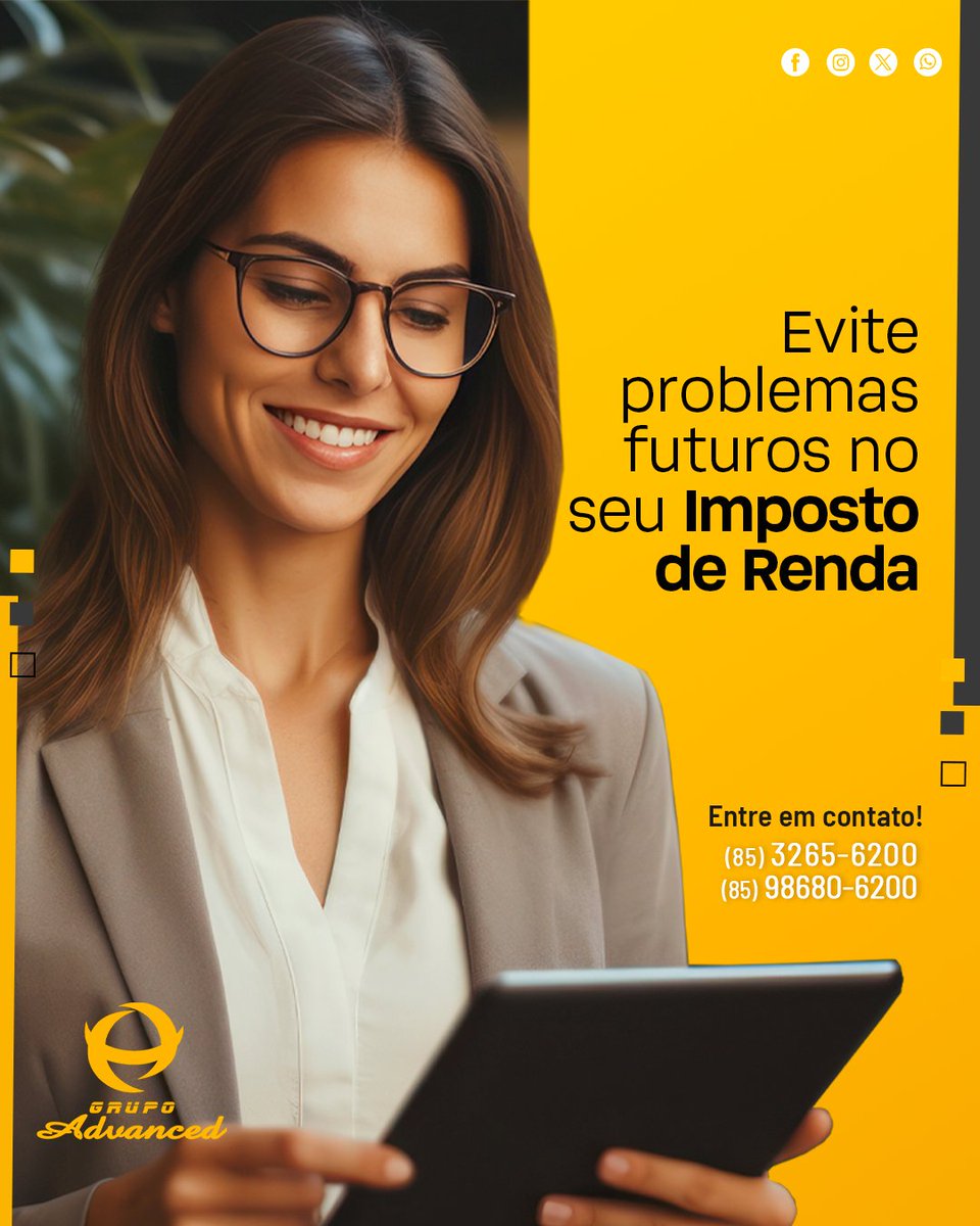 grupoadvanced's tweet photo. Evite problemas futuros com o Imposto de Renda! Conte com os especialistas do Grupo Advanced para cuidar de tudo para você. 💼📊

Não deixe para depois, entre em contato agora mesmo:

📞(85) 3265-6200📱 (85) 98680-6200

#Contabilidade #ImpostoDeRenda #ceará  #fortaleza #IRPF2024 https://t.co/n7qhLyXZP8