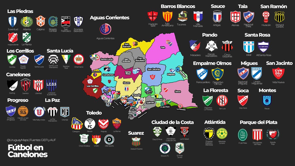 HuracanUru1908's tweet image. Realmente es para estudiar la influencia de Huracán en Uruguay.
Miren la cantidad de Huracanes que hay por el pais