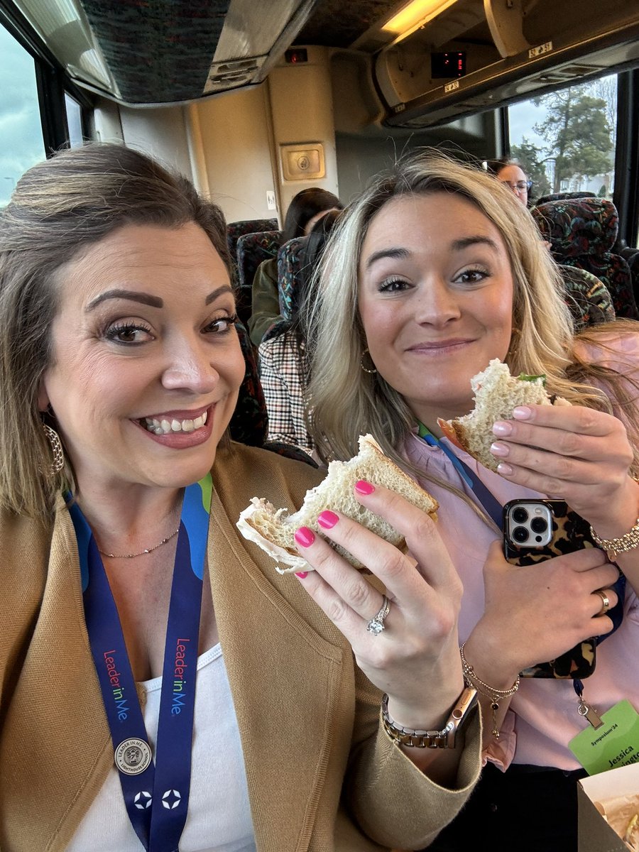 thatsmrswaller's tweet photo. Ladies who lunch. On a bus. Wouldn’t have it any other way!!  #LIMSymposium https://t.co/hcRzopI6On