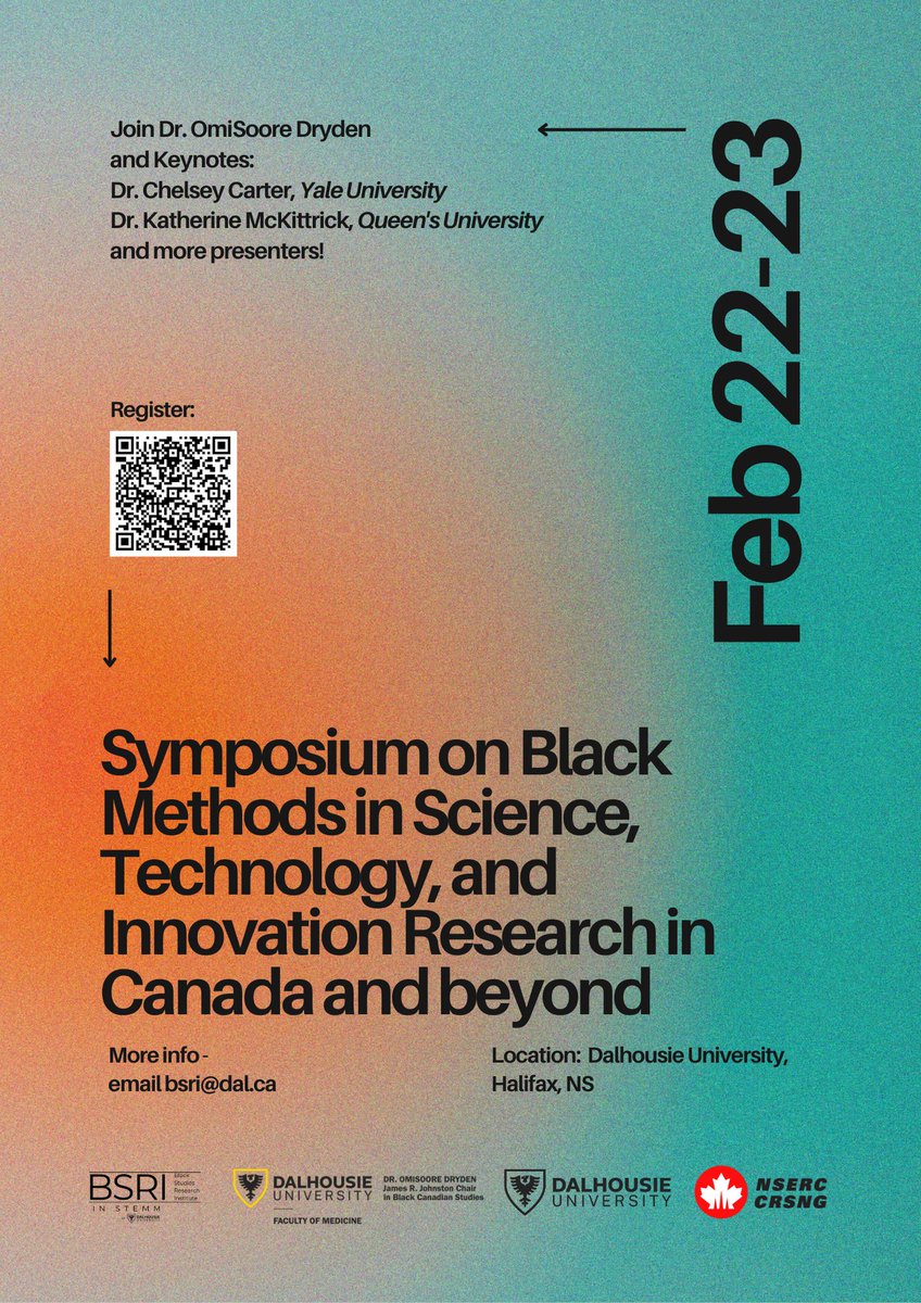 JRJCHAIR's tweet photo. Join the conversation with Black studies and STEMM scholars at the Symposium on Black Methods in Science, Technology, and Innovation Research in Canada and beyond on February 22 and 23!

More info: https://t.co/vo5qSv8k4V

To attend, register: https://t.co/6qGnIOxpyH https://t.co/ErHTUOomeZ