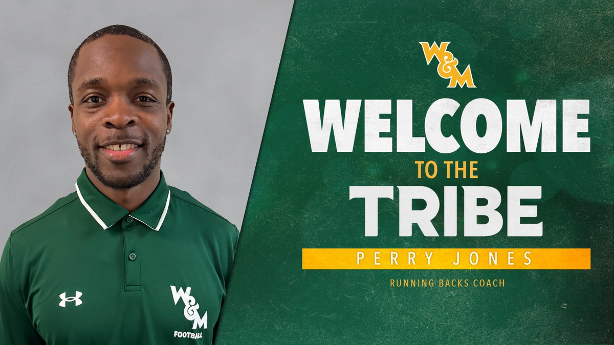 𝙒𝙚𝙡𝙘𝙤𝙢𝙚 𝙩𝙤 𝙩𝙝𝙚 𝙏𝙧𝙞𝙗𝙚‼️ Perry Jones (@supe_jones) ➡️ RB Coach 🔗 go.wm.edu/cmG0G0 #GoTribe