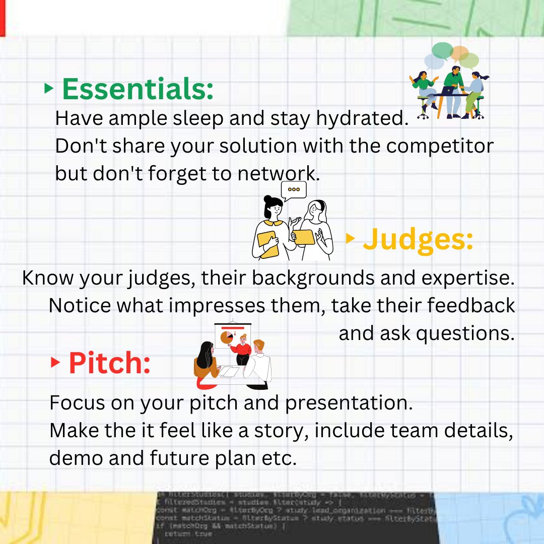 GDSC_NITD's tweet photo. We are delighted to share some takeaways from our event Hackathon 101. It was a great learning experience for all the participants, who got to hear from Hitendra Singh, a senior software engineer at Optum and an alumnus of NITD.
#Hackathon101 #GDSCNITDelhi #Optum #Hackathon https://t.co/lTxikJV157