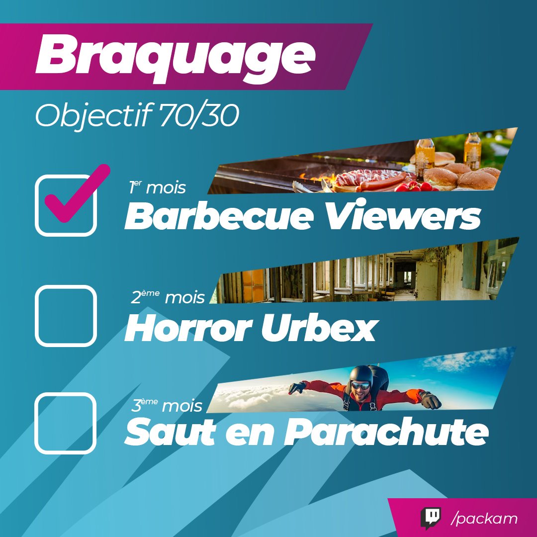 Packam_'s tweet photo. 🔥 ON A RÉUSSI LE PREMIER MOIS DE BRAQUAGE 🔥

🥳 Gros GG A TOUS 👌

Le mois de février ne nous laisse que 29 jours, mais on lache rien ! 

Et voici liste des events que vous aller débloquer chaque mois 👀

#twitch #partnerplus https://t.co/fZEpR9Zlvc