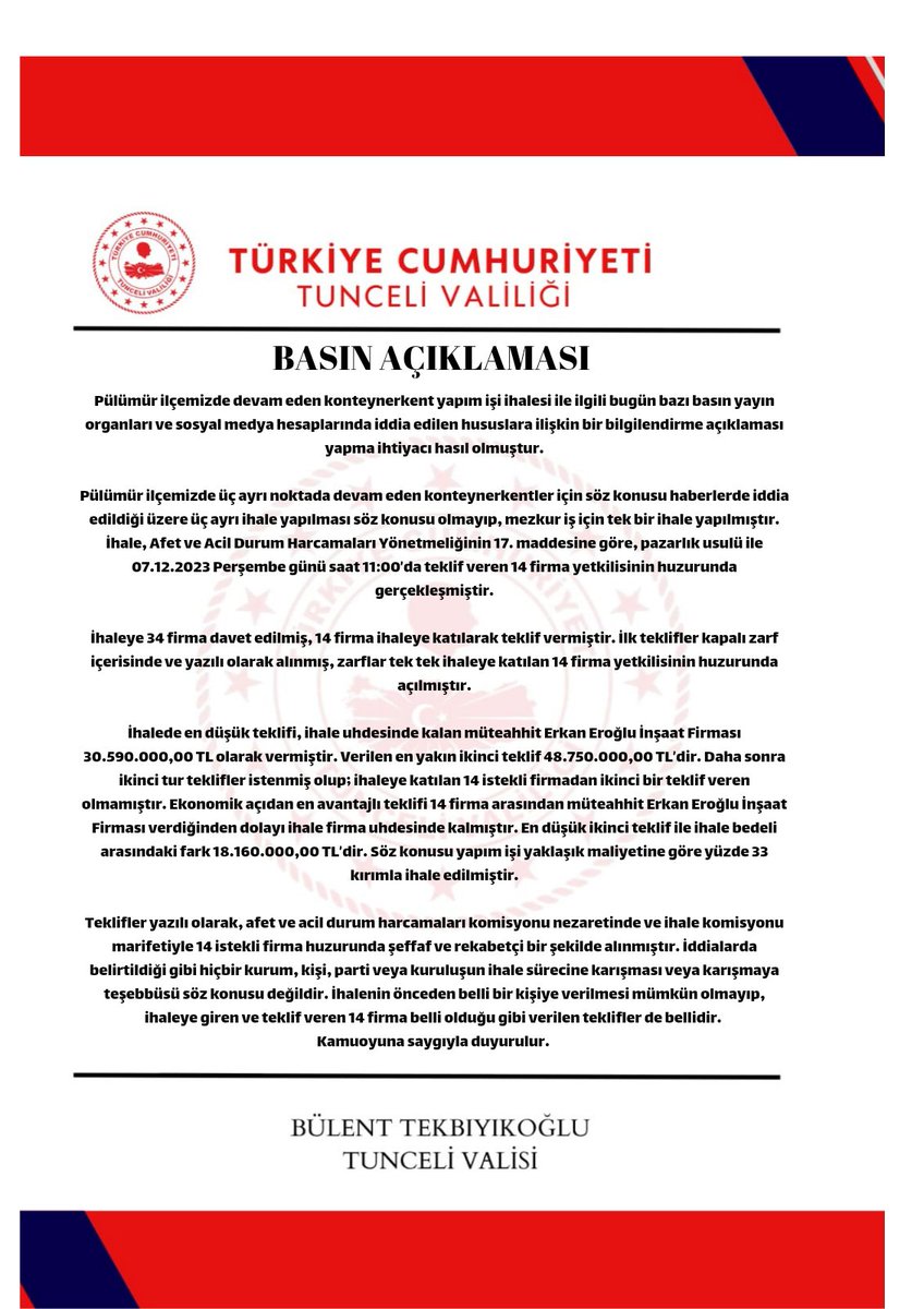 TunceliValiligi's tweet photo. 📌 Basın Açıklaması https://t.co/t7p3SOxmRk