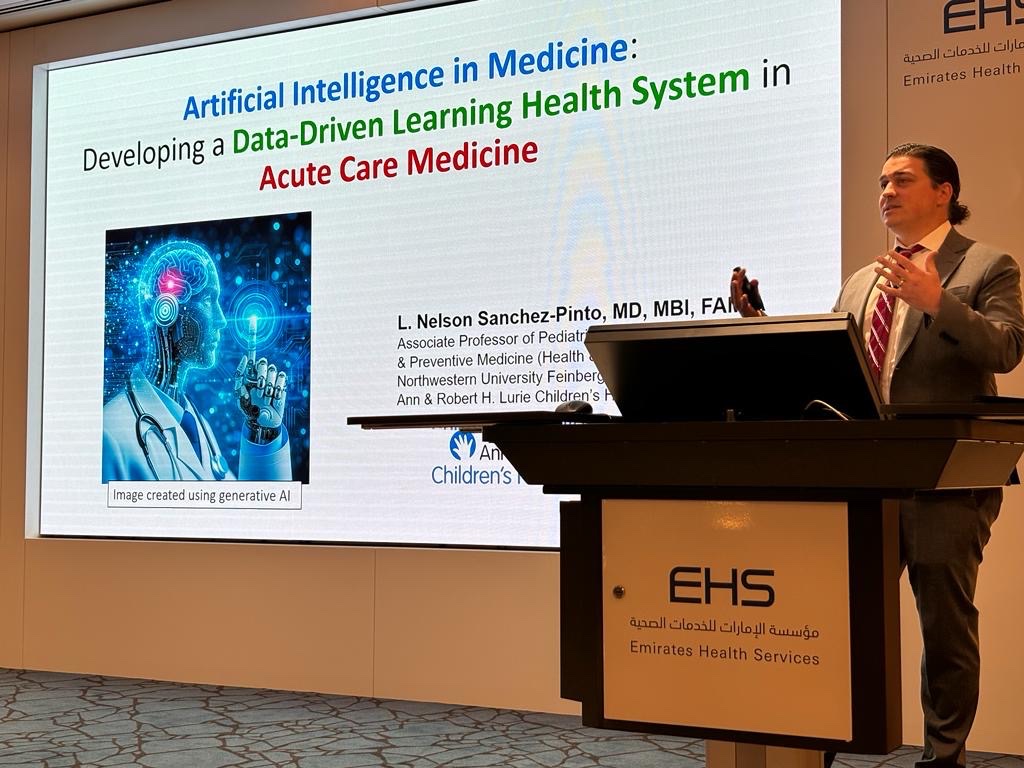 L. Nelson Sanchez-Pinto, MD, MBI (@nelsonspinto) on Twitter photo Had a fantastic time discussing #AI #DataScience with clinicians from <a href="/EHSUAE/">EHS UAE - مؤسسة الإمارات للخدمات الصحية</a> and representing <a href="/LurieChildrens/">Lurie Children's</a> at the @Arab_Health conference in Dubai ✈️ 🌍 🤖 🏥
Building a more efficient, data-driven, intelligent healthcare system for tomorrow! Had a fantastic time discussing #AI #DataScience with clinicians from <a href="/EHSUAE/">EHS UAE - مؤسسة الإمارات للخدمات الصحية</a> and representing <a href="/LurieChildrens/">Lurie Children's</a> at the @Arab_Health conference in Dubai ✈️ 🌍 🤖 🏥
Building a more efficient, data-driven, intelligent healthcare system for tomorrow!