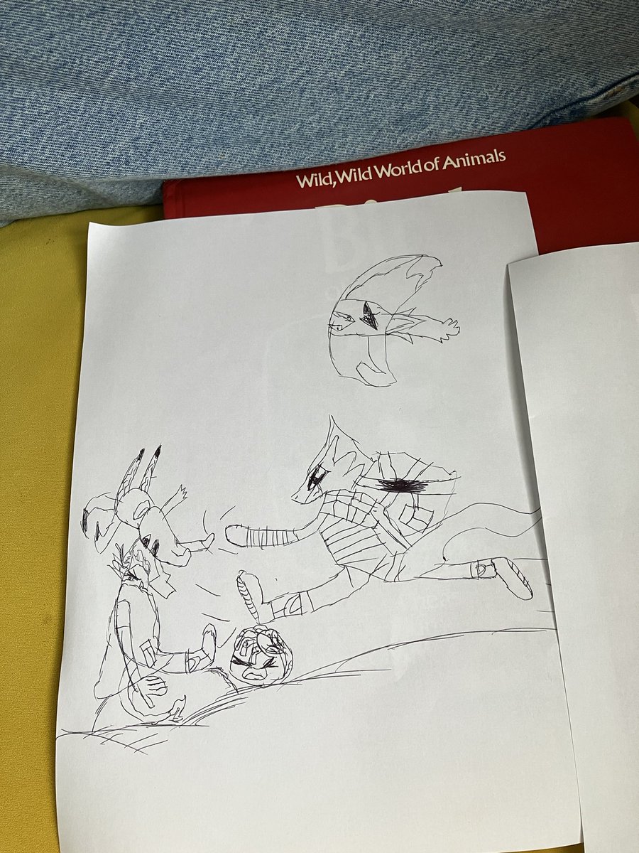 drawing with my baby brother 
