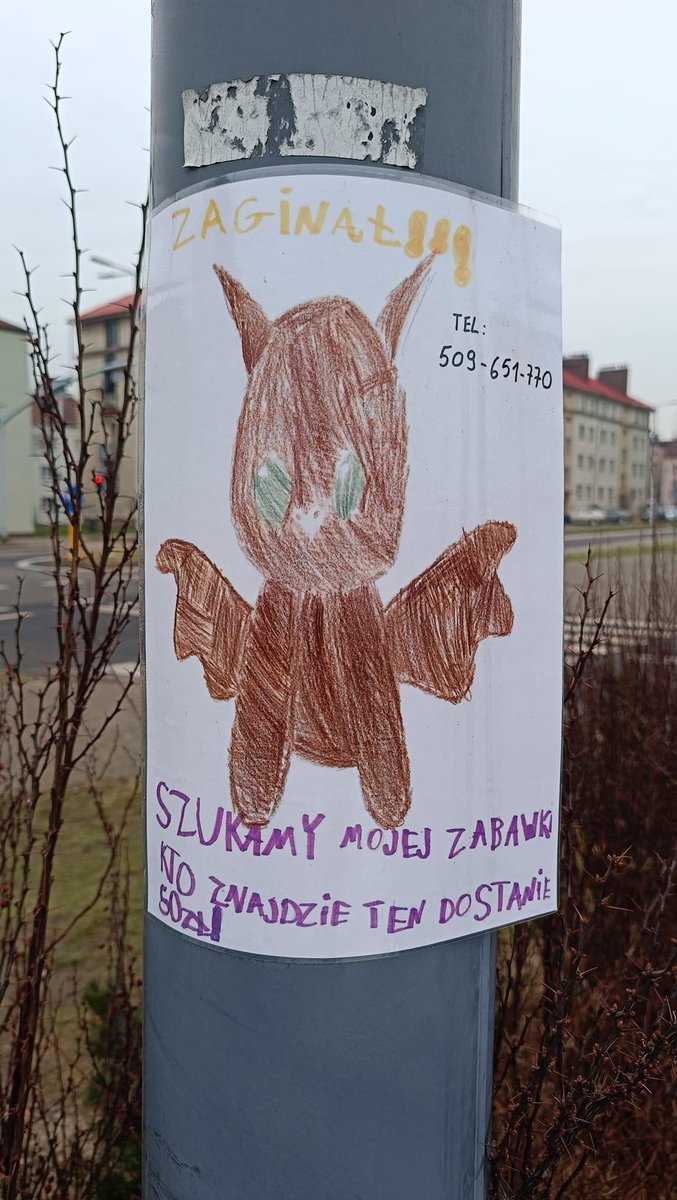 damian_zurawski's tweet photo. Proszę o RT🙏

Ciężko przejść obojętnie obok takiego ogłoszenia. 🥹 
W Czeladzi, obok Lidla na Grodzieckiej, wisi apel o zaginionej zabawce. Każdy z nas kiedyś był dzieckiem, wierzę, że uda nam się pomóc. Dokładam dodatkowe 50 zł dla znalazcy!❤️ https://t.co/Jm7seBjVRM