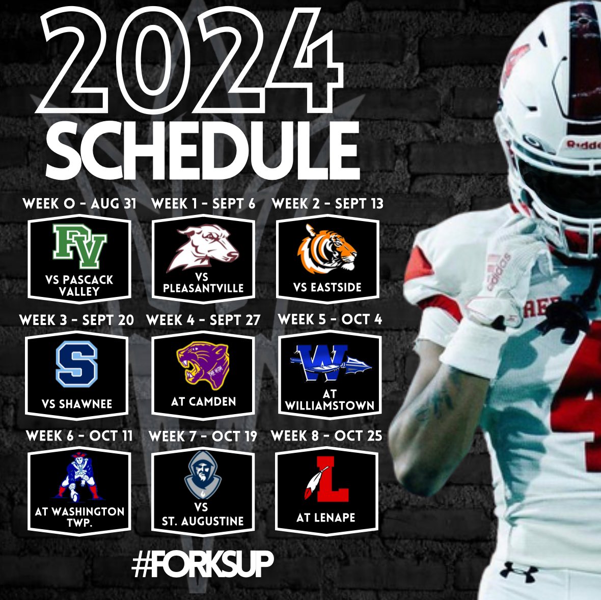 2024 Schedule‼️🏈 @RVRHS_Athletics #Forksup