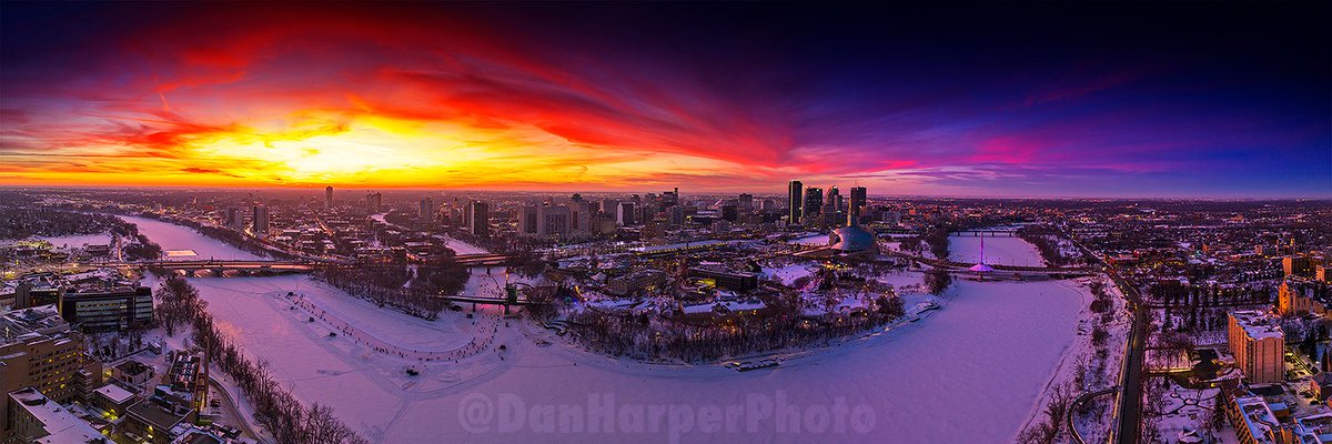 My new favourite #panoramic of #Winnipeg !
*CLICK to enlarge it*

Amazing river shot from #NestaweyaRiverTrail  to the #ProvencherBridge w #MeetMeAtTheForks right in the middle!

#OnlyInThePeg #WinnipegPhotographer #LicensedDronePilot #DronePhotography #Drone