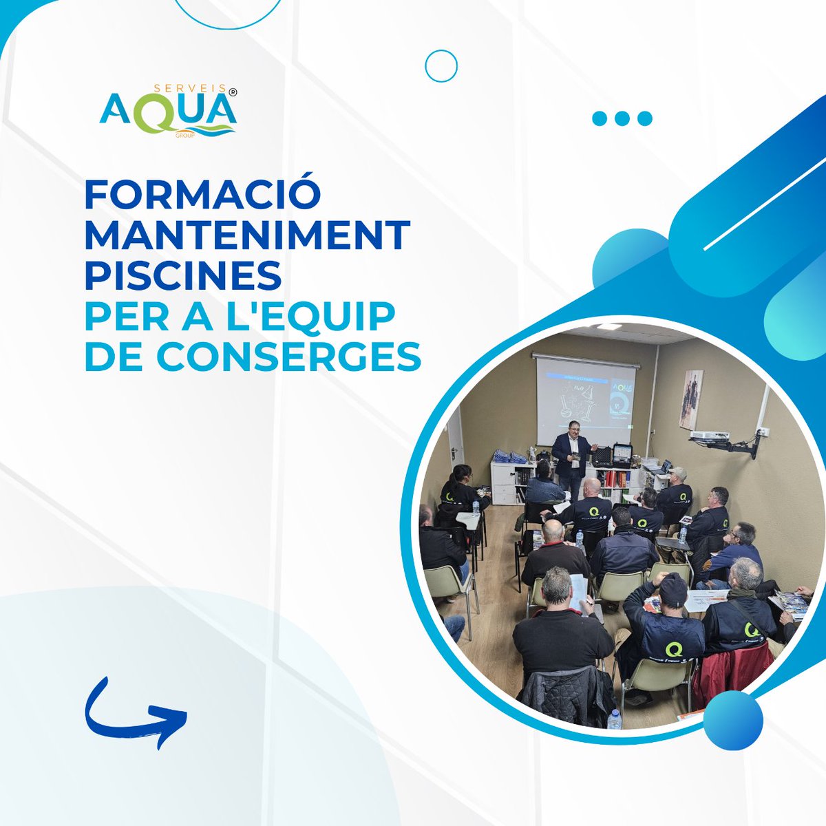AAquamania's tweet photo. -Des de Aquaserveis com sempre ens agrada formar a tots els nostres treballadors, per aquesta raó un any mes hem fet una formació especifica de manteniment de piscines als nostres conserges🎉

#MantenimentPiscina #CuraAmbiental #aquaserveis #aquatiendas #terresdelebre https://t.co/8mTjAa00aa