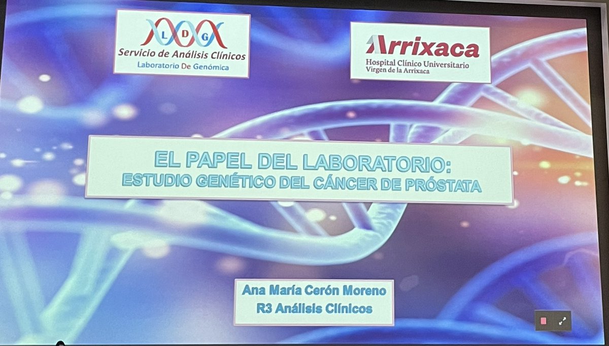 LabArrixaca's tweet image. Nuestra R3 Ana Cerón esta mañana en la Sesión General “Asesoramiento Genético en Cáncer de Próstata” para explicar el rol del Laboratorio de Genómica del @LabArrixaca.
Más de 20 años haciendo Genética desde la especialidad de Análisis Clínicos. 👨🏻‍🔬🧬
@AreaUnoArrixaca
@Murciasalud
