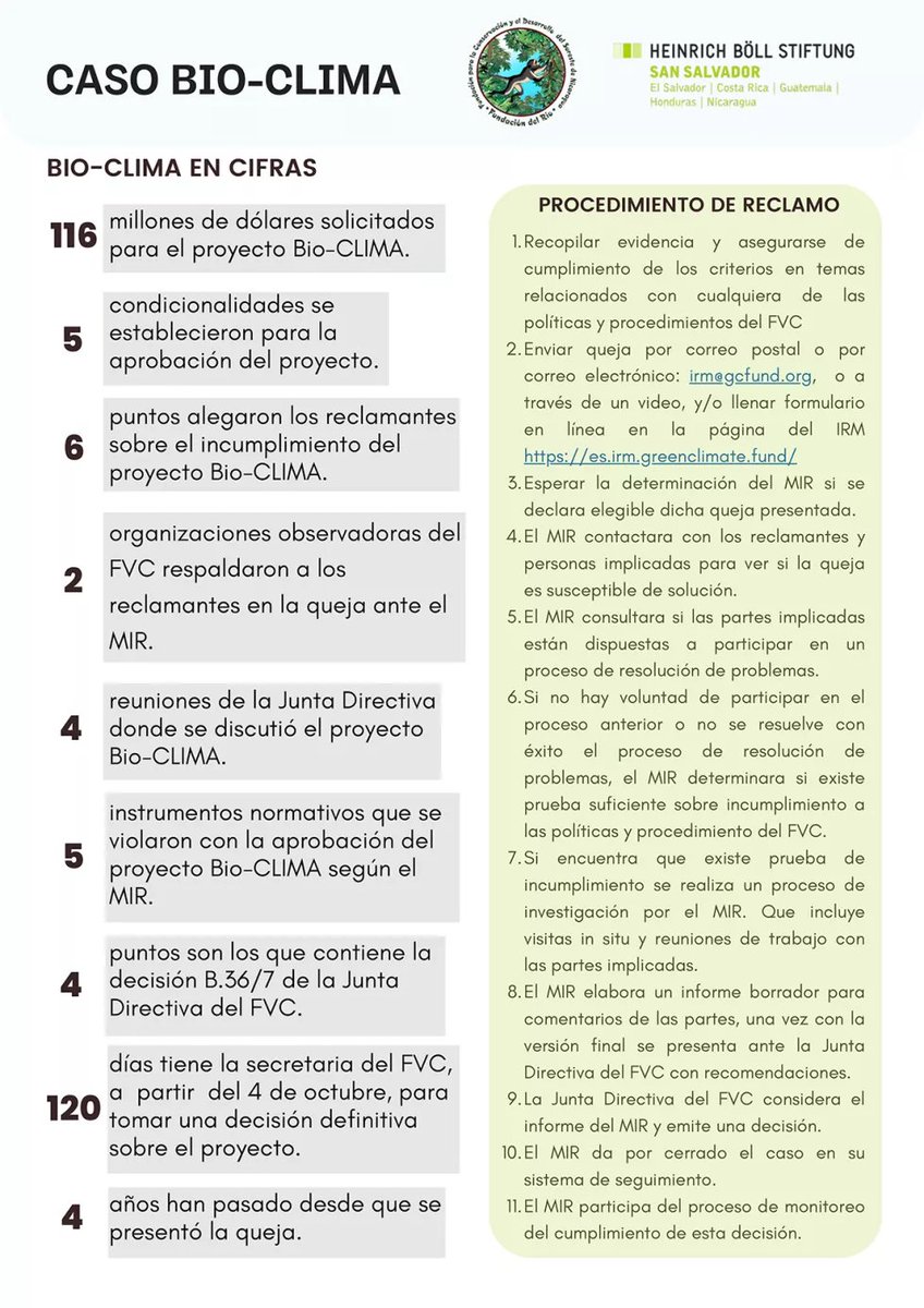 AmaruRuiz's tweet image. Hoy vence el plazo para que la Secretaría del @theGCF tome desición definitiva del proyecto #BioClima, que había sido aprobado al régimen de #OrtegaMurillo y el @BCIE_Org. Posiblemente se oficialice su desición en reunión del Board, en Marzo 2024.  Aquí un resumen del caso 👇