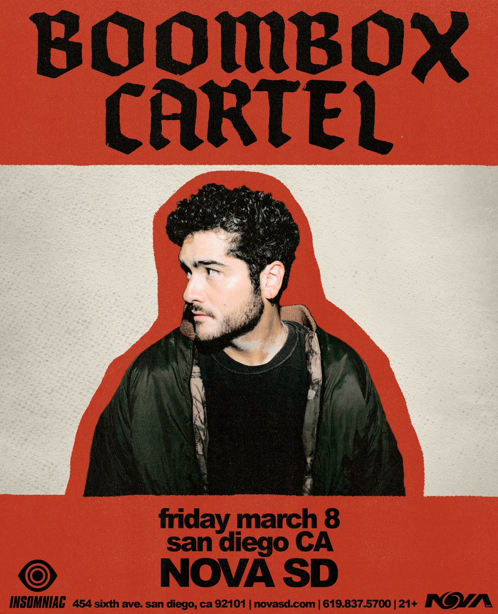 San Diego, this is a special one. 🙌 Catalyst of the early EDM trap movement @BoomboxCartel takes over #NOVASD on Friday, 3/8. 🔥 Limited Early Bird Tix Avail Now → novasd.com/boomboxcartel