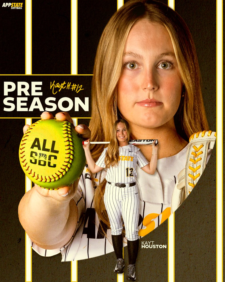 AppStateSB's tweet photo. For the second season in a row... 

Kayt Houston has been named to the All-Sun Belt Preseason Team! 

🔗: https://t.co/Bd1lXiaOYI

⛰️🥎 https://t.co/6zrKqUr3s4
