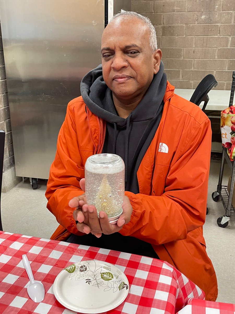 visionsvcb's tweet photo. The holidays may be over, but our Older Adult Center participants are still feeling festive, so they got a great head start on next year's holidays, by making their own snow globes! #SeeWhatIsPossible #VISIONSVCB #Holidays #SnowGlobes #Craft https://t.co/PNRVp0YLE9