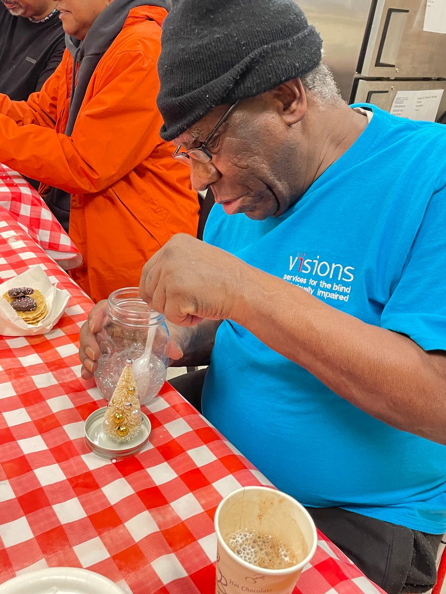 visionsvcb's tweet photo. The holidays may be over, but our Older Adult Center participants are still feeling festive, so they got a great head start on next year's holidays, by making their own snow globes! #SeeWhatIsPossible #VISIONSVCB #Holidays #SnowGlobes #Craft https://t.co/PNRVp0YLE9