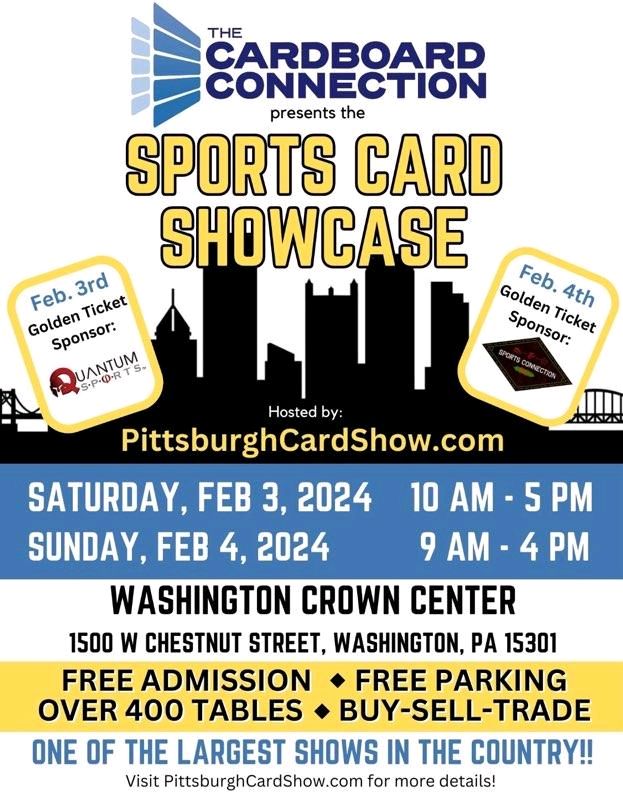 Come out this weekend for the Pittsburgh card. Show hosted by The Cardboard Connection. #Collectibles #TradingCards #sportscards #the hobby #Pittsburgh #PittsburghCardShow