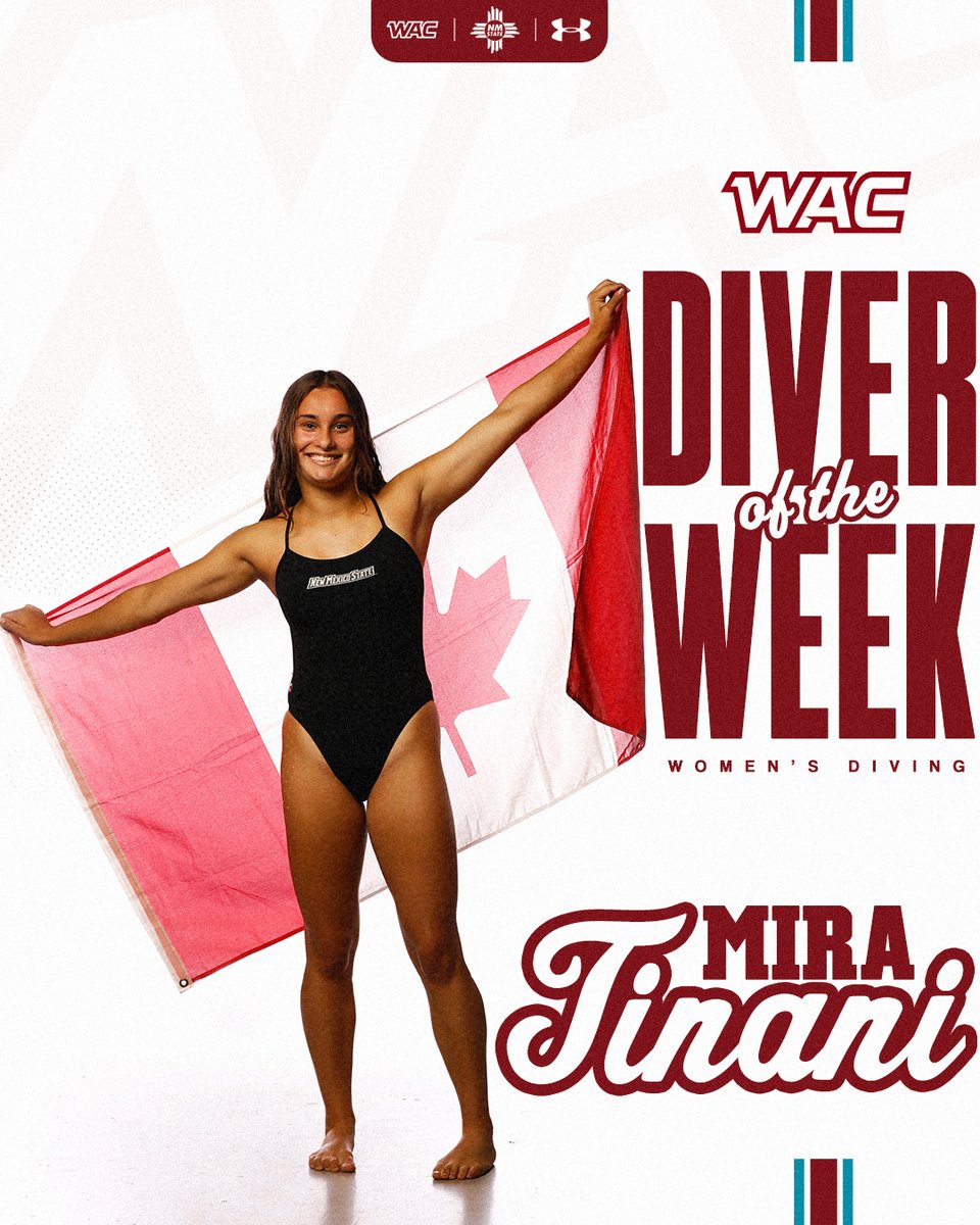 NMStateSwimDive's tweet photo. Freshman 𝐏𝐇𝐄𝐍𝐎𝐌.

Mira Tinani has been named @WACsports Diver of the Week!🏆

📰 https://t.co/LJMvb701Ua

#AggieUp https://t.co/06q9KiItCU