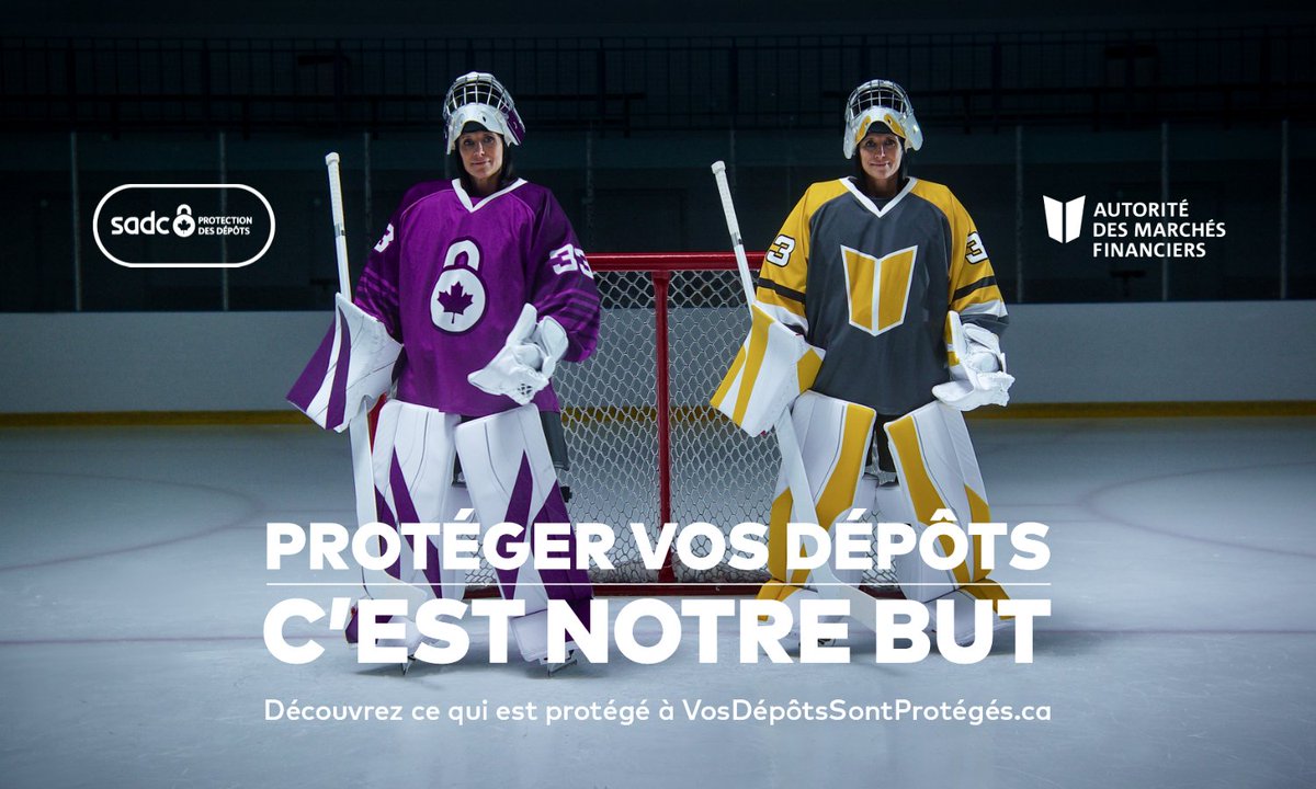 lautorite's tweet photo. Afin de sensibiliser les consommateurs à la protection des dépôts, la Société d’assurance-dépôts du Canada @SADC_CA et l’#AMF lancent cet hiver la campagne «Protéger vos dépôts c'est notre but» mettant en vedette Manon Rhéaume, une légende du hockey. 
https://t.co/hb5nWZWmmT https://t.co/thY8ff3957