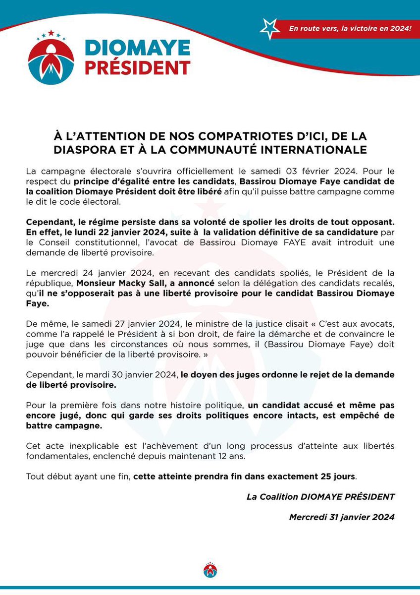 Noo_IDcard's tweet photo. La demande de liberté provisoire de Diomaye a été rejeté par le doyen https://t.co/xYuanc7Nyr