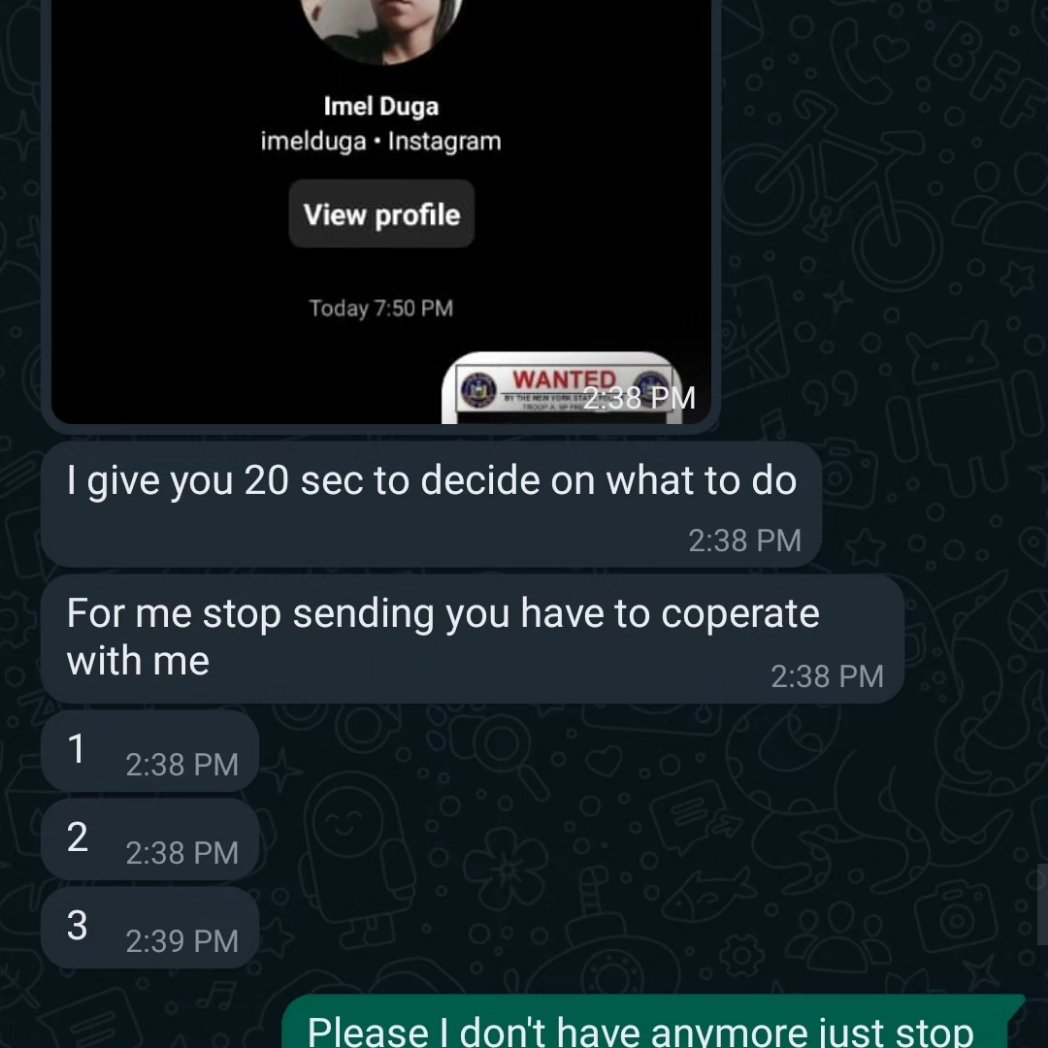 Don't trust here
She's a abuser blackmailer n scammer
Also crazy n a lier
Go report her ass to the police for me thxs