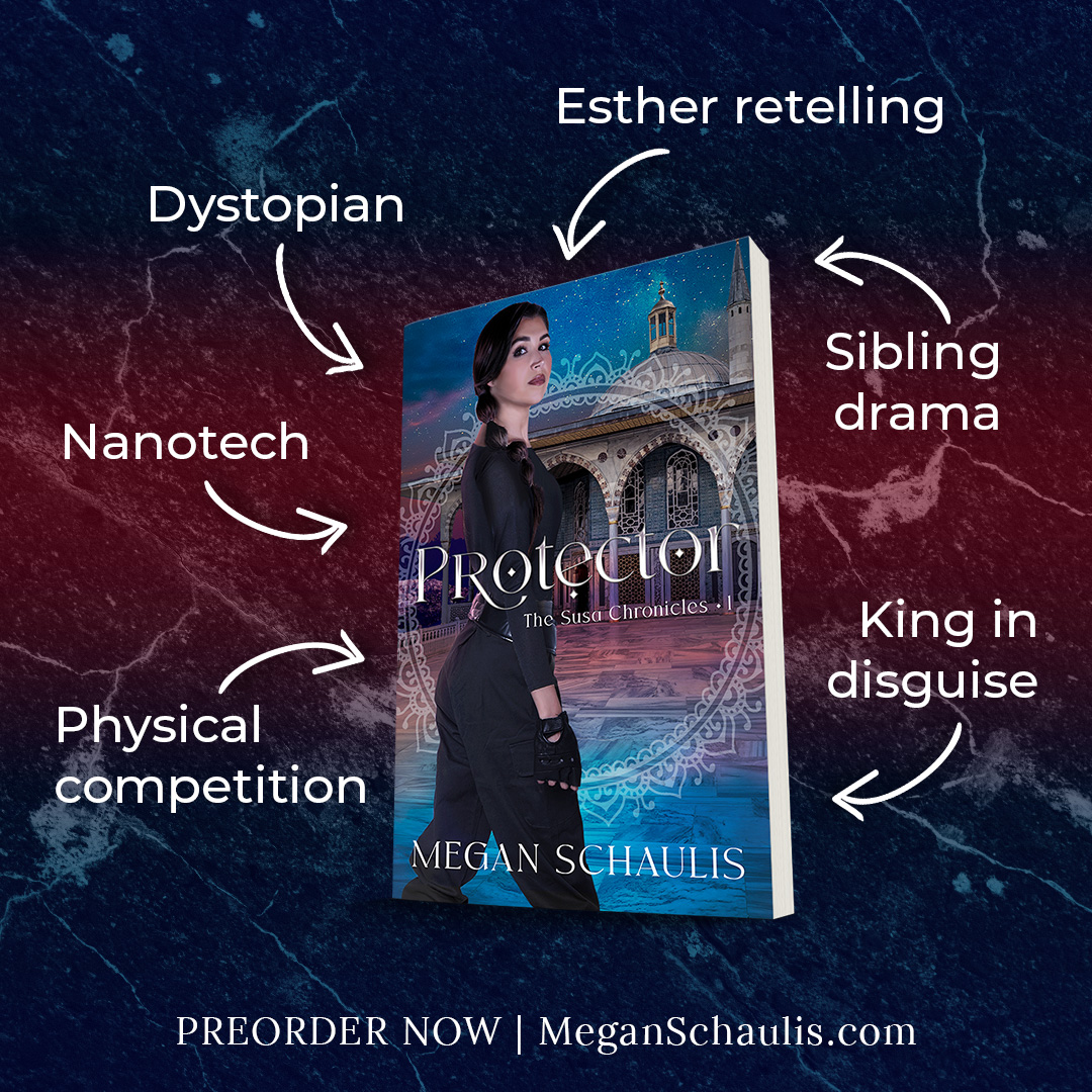 MeganSchaulis's tweet photo. What you'll find in Protector...
✅ Dystopian vibes
✅ Faith themes
✅ Esther parallels
✅ Nanotech and bio upgrades
✅ Brother-sister drama
✅ Mistaken identities
✅ Physical challenges

#booktropes #yafiction #sff #cleanYA #cleanfiction #debutnovel #WritingCommmunity #author https://t.co/04OBitgzdx