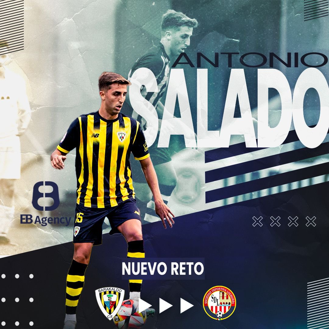 ¡Nuestro <a href="/AntonioSalado97/">Antonio Salado</a> pone rumbo a la <a href="/SDLogrones/">SD Logroñés</a> !

Un destino ideal para seguir desarrollando todo su potencial y crecer aún más como futbolista.

¡Vamos con todo en esta nueva etapa, crack! 🍀

#passionknowledgefootball #antoniosalado #sdlogroñes #primerarfef