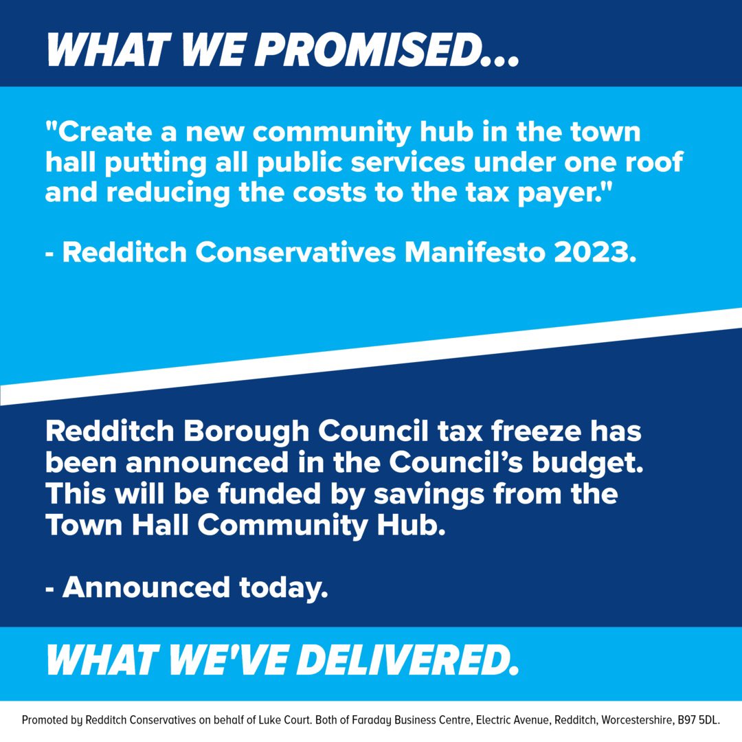 The <a href="/RedditchTories/">Redditch Conservatives</a>’ long-term plan is delivering for #Redditch 👍