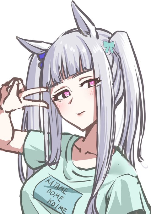休日暇すぎて自分の髪の毛で遊び始めるゴルシの落書き 