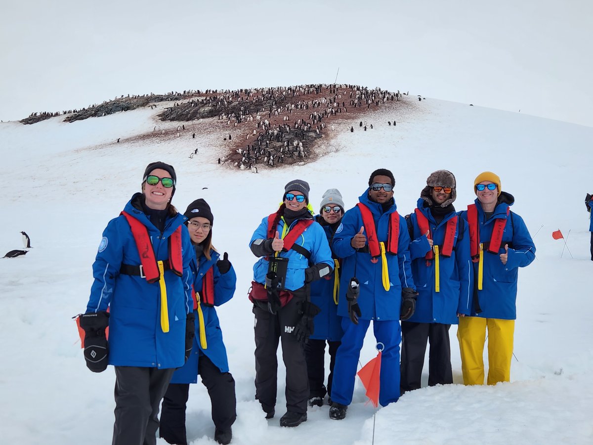 TAMU's tweet photo. For the first time in @tamuglobal's history, 36 students, faculty, and staff from across campus traveled to Antarctica!

The group spent two weeks exploring, researching, and learning about the fragile environment at the bottom of the globe. https://t.co/7rHPA455Pc https://t.co/8qxMQjDVIM