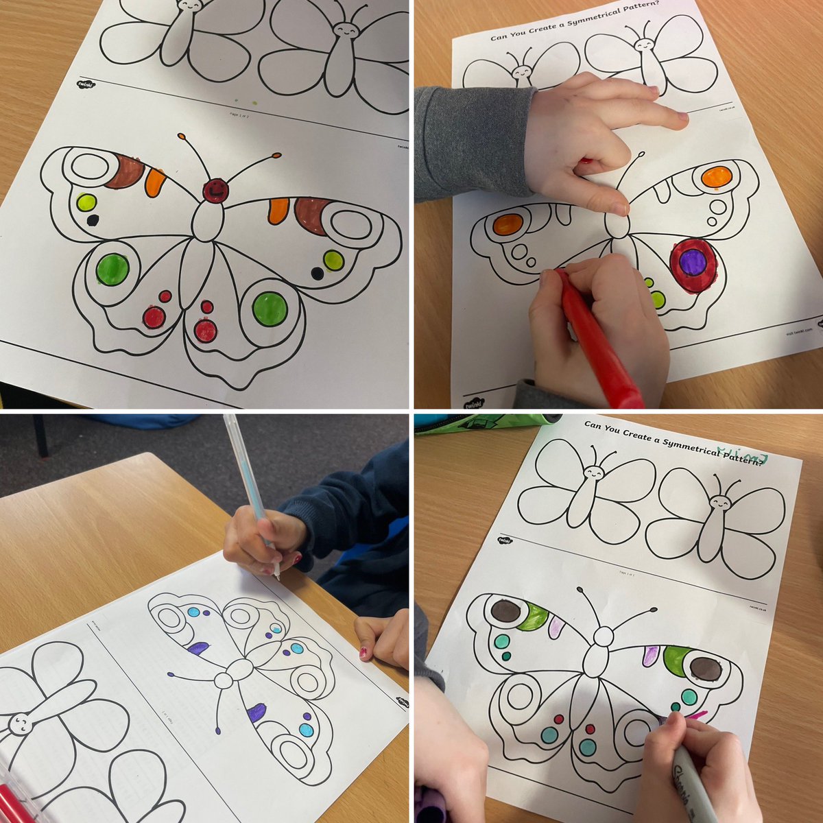 Mrs_RWilson's tweet photo. Primary 3 have been learning all things symmetry this week🦋 @JPrimary using mirrors to check what letters are symmetrical and creating their own symmetrical patterns #learning https://t.co/9tlHhIo9Z2