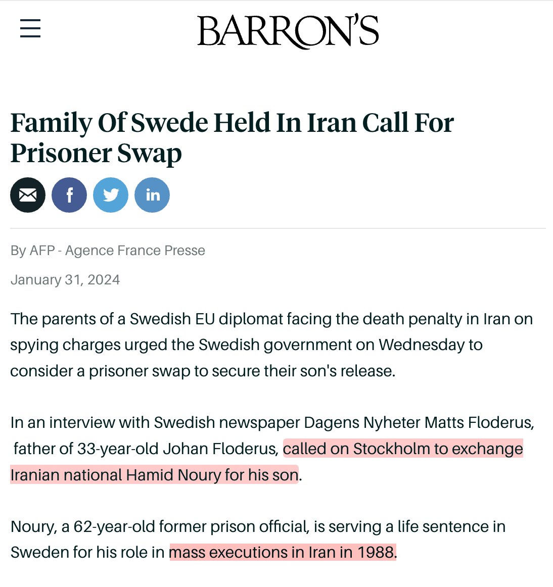 The hostage takers use the hostages' families as leverage to achieve their perfidious demands: the release of a criminal against humanity, a criminal who has been sentenced to life imprisonment👇
Releasing him would itself be a crime
#HostageDiplomacy 
#IRGCTerrorists