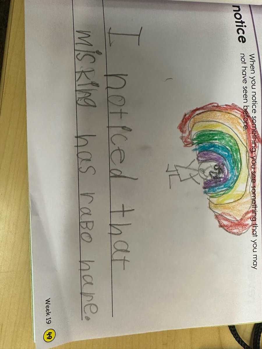 mrsking716's tweet photo. Feeling like a celebrity today 🤩 I saw my picture as one of the writing prompts in a 1st grade classroom and then my hair was noticed during word heroes writing. What a great day! @AvenueKae https://t.co/lqeSyYDKvs
